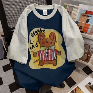 PUYE local brand fashion Áo thun ngắn tay áo phông rộng nữ 230 cotton ngắn cổ tròn bigsize unisex