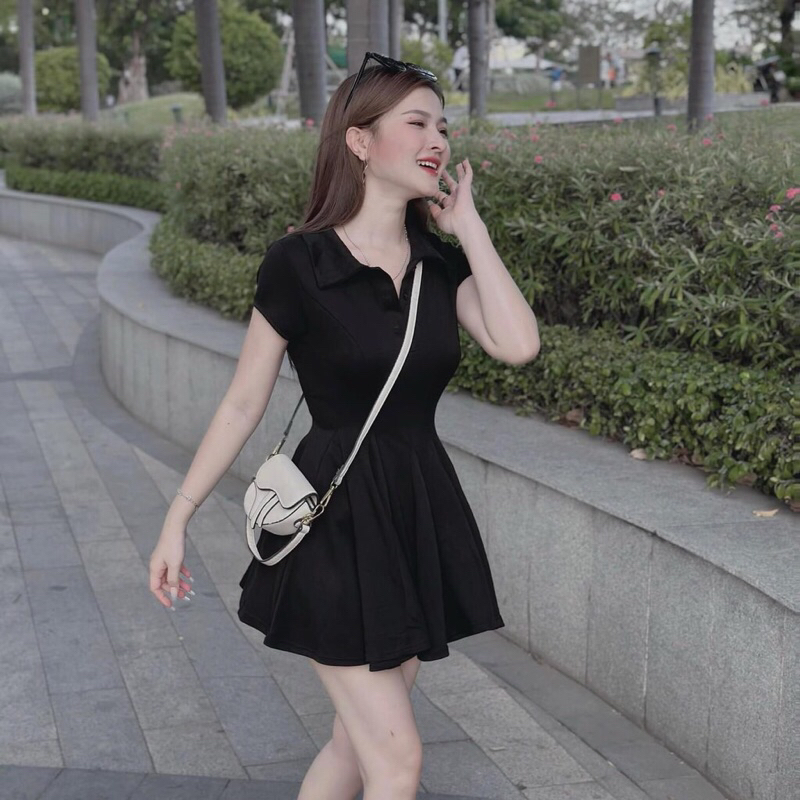 VÁY POLO CỔ ĐỨC CHÂN XOÈ