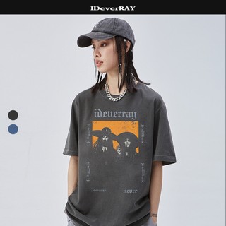 Áo thun unisex cao cấp chính hãng IDEVERRAY Never form oversize chất cotton 200gsm