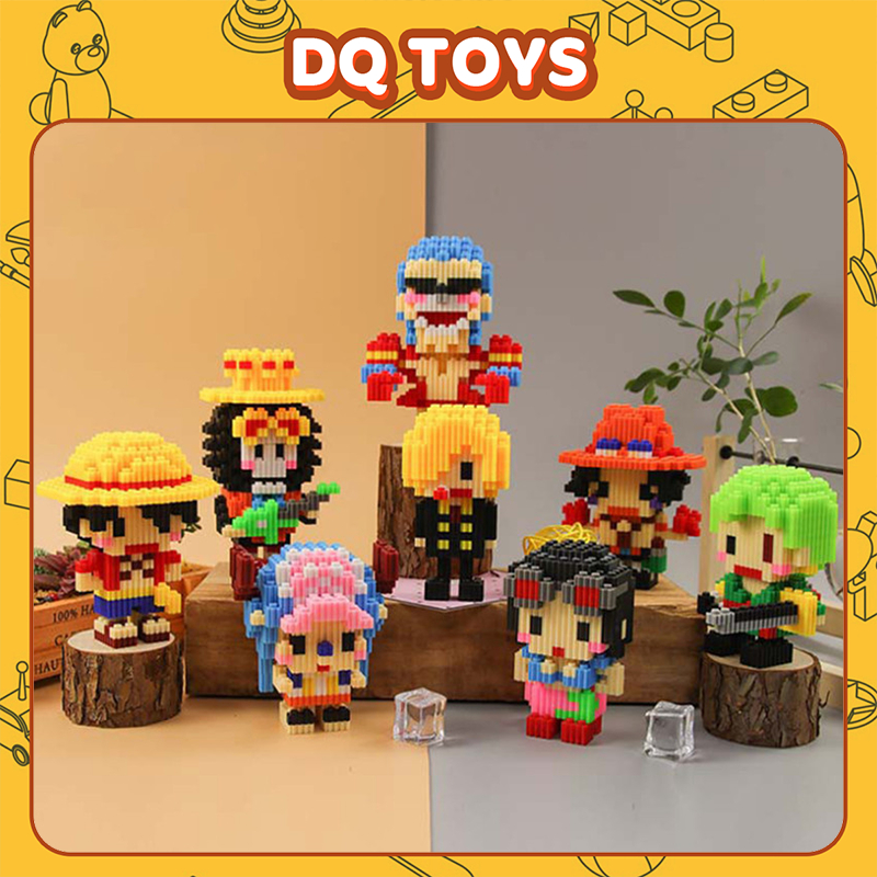 Mô hình Lắp Ráp Mini Luffy Zoro Naruto mini lắp ráp xếp hình anime nhỏ giá rẻ DQ TOYS .
