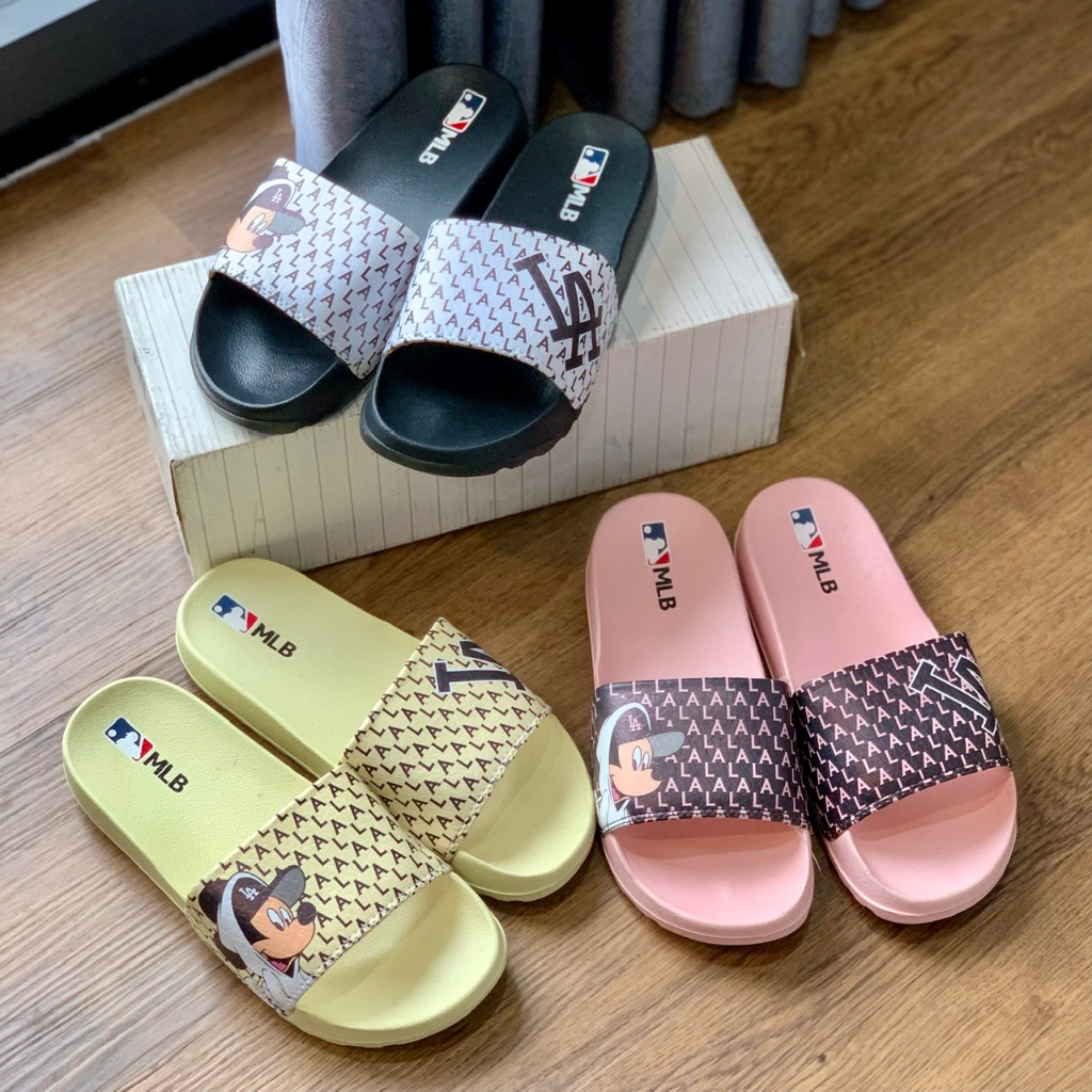 Dép 𝐌𝐋𝐁 nam nữ, dép quai ngang nam nữ unisex 𝐌𝐋𝐁 -FREESHIP + Hộp- dép kẹp 𝐌𝐋𝐁 𝐍𝐘 thể thao bóng chày 