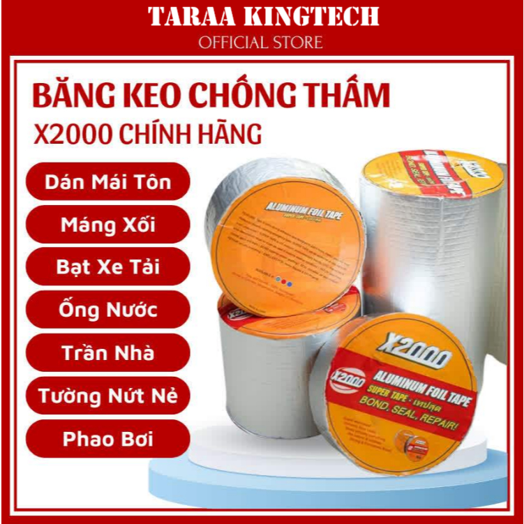Băng keo chống thấm x2000 băng keo siêu dính Nhật Bản chống thấm dột, dán tường, dán mái tôn, dán ống nước TR TARAA