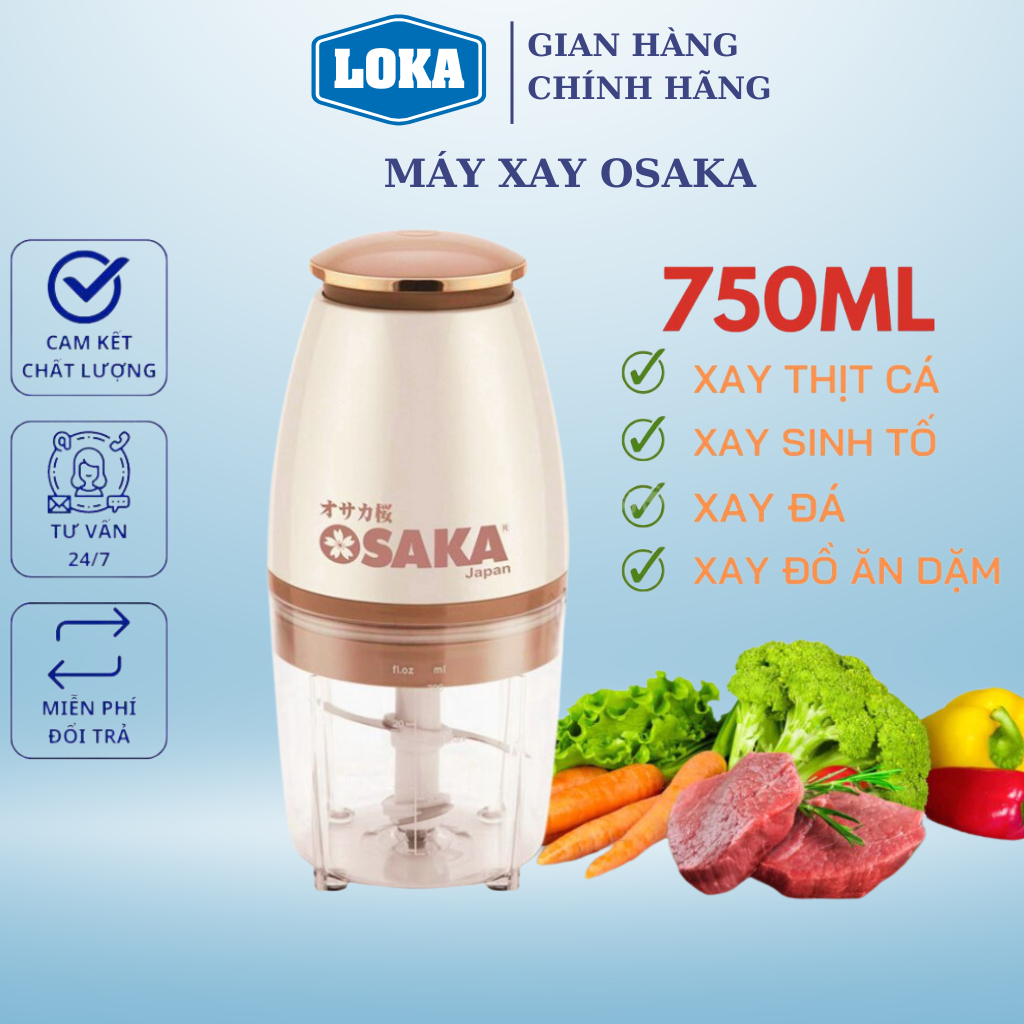 Máy Xay Đa Năng Osaka Nắp Đồng Chính Hãng, Máy Xay Sinh Tố Cầm Tay, Máy Xay Thịt Mini Cao Cấp BH 12 Tháng