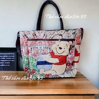  Túi đeo thổ cẩm 2 ngăn khoá túi thổ cẩm 3 quai size to 35*45cm Túi đựng laptop 