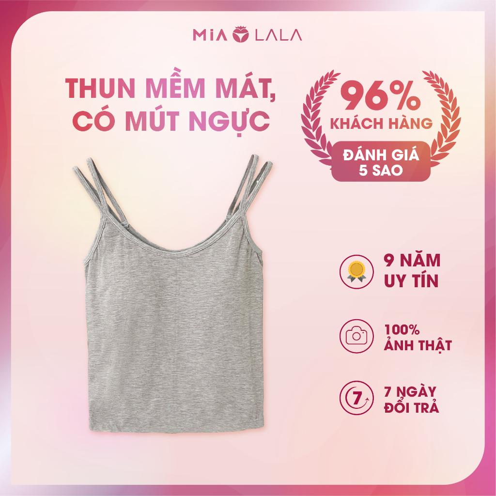 Áo hai dây có mút nâng ngực chất thun lạnh mềm mát co giãn Mialala 3910 FAR02073910