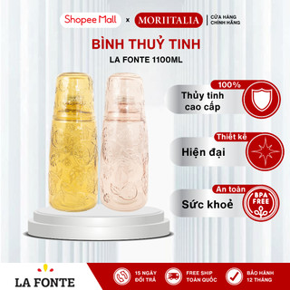 Bình thủy tinh borosilicate chịu nhiệt kèm cốc la fonte màu hồng 1100ml - 011471-pin