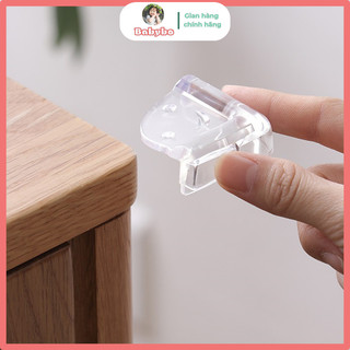 Set 4 miếng bịt góc bàn silicon vuông hình mặt cười bảo vệ an toàn cho bé khỏi góc nhọn của bàn ghế