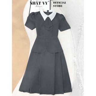 Đầm peplum Nhật Vy cổ tròn form dáng xoè phù hợp công sở dự tiệc thanh lịch - D3084