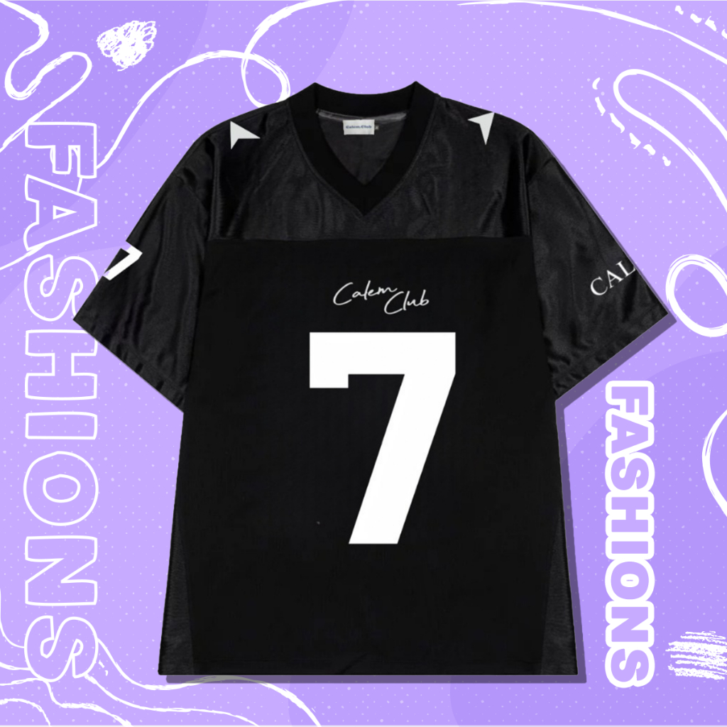 Áo thun bóng đá số 7 EMBROIDER SEVEN Cotton 100% - Áo phông thể thao form unisex Calem Clup - AT011