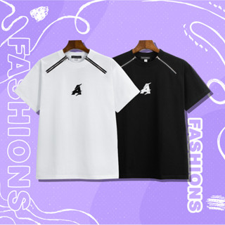 Áo thun unisex nam nữ chữ A phối 2 khoá cực đẹp, Áo phông chất liệu cotton tag  siêu đẹp thời trang AT014