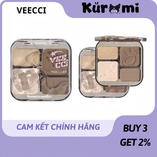 [VEECCI] Bảng Phấn Tạo Khối Veecci 4 ô Bắt Sáng Highlight khối veecci Tự Nhiên Lâu Trôi Chống Nước 8g kuromi cosmetic