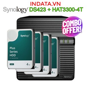 [COMBO] Bộ lưu trữ mạng NAS Synology DS423 và ổ cứng Synology HAT3300-4T 4TB, hàng chính hãng