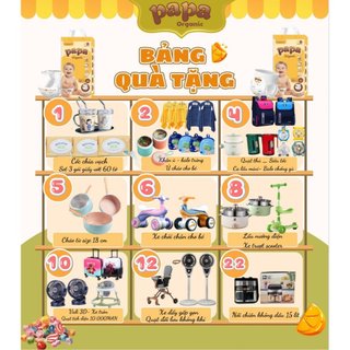 Quà tặng bỉm papa organic, kidmac, gin
