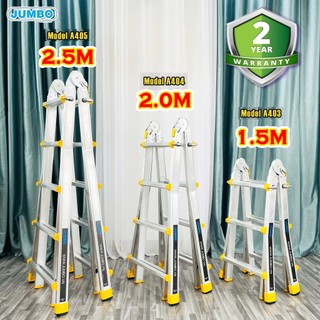Thang nhôm gấp trượt chữ A mở rộng JUMBO A403& A404& A405 (cao 1.5M, 2M, 2.5M) tải trọng 300kg,bảo hành 2 năm