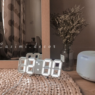 [GÓI QUÀ MIỄN PHÍ] Đồng hồ đèn LED 3D trắng để bàn, treo tường, trang trí decor phòng ngủ xinh xắn Casimi Decor