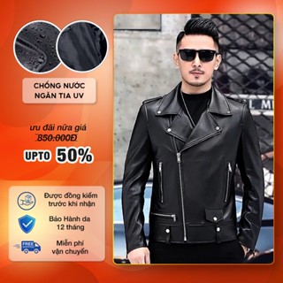 Áo khoác da nam lót dù phong cách biker chất da nhập khẩu cao cấp, bảo hành 12 tháng Zonado Zadn15