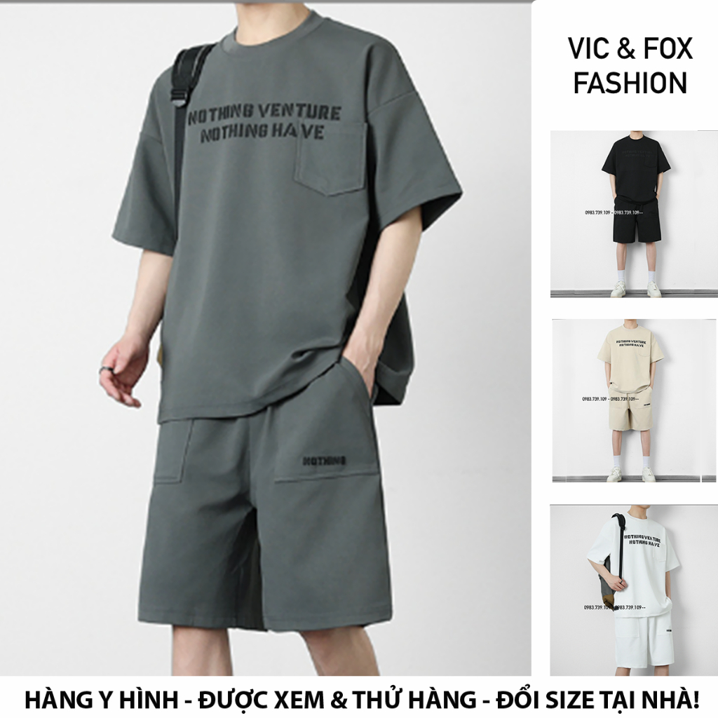 Quần áo nam big size 115kg FOX| Đồ bộ nam cao cấp | Bộ đồ nam chất cotton cá sấu thoáng khí | Set đồ
