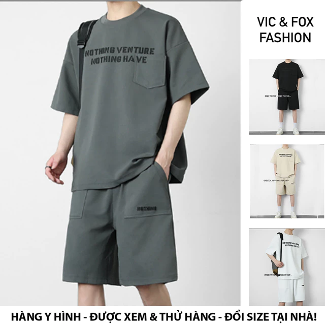 Quần áo nam big size 115kg FOX| Đồ bộ nam cao cấp | Bộ đồ nam chất cotton cá sấu thoáng khí | Set đồ nam nữ unisex