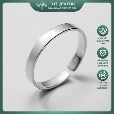 Nhẫn bạc TLEE mẫu bản trơn 3mm freesize TLEE JEWELRY A0331