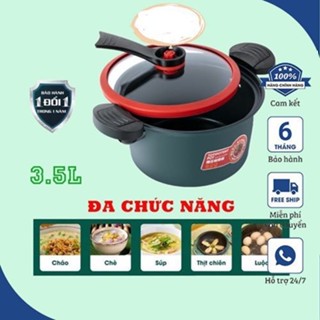 Nồi áp suất, hầm cháo,Kho cá đa năng mini dùng cho mọi loại bếp từ, bếp gas, bếp hồng ngoại