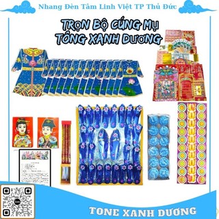 Trọn bộ đồ cúng hài vuông tông xanh dương