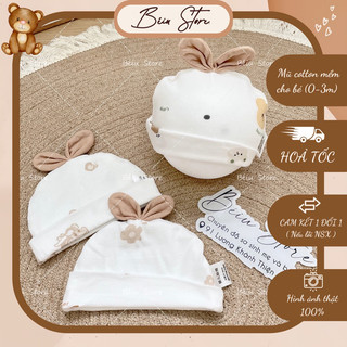 Mũ sơ sinh cotton mềm , co giãn cho bé hàng QC cao cấp