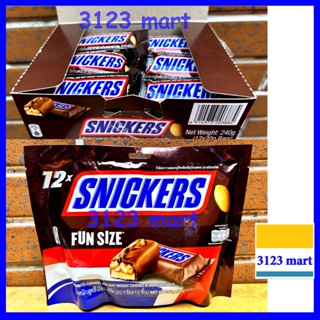 (hsd 01/2026) Hộp 12 thanh mini socola SNICKER 20g/ Gói FUN SIZE 240g / , SNICKERS socola đậu phộng
