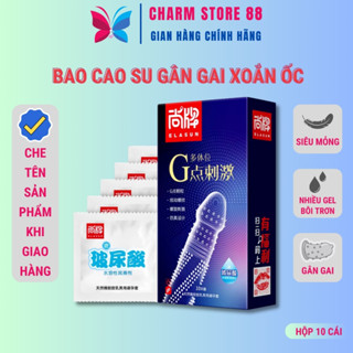 Bao cao su Gai Xoắn Ôc ôm sát kích thích sâu tăng khoái cảm Hộp 10 bao BCS01