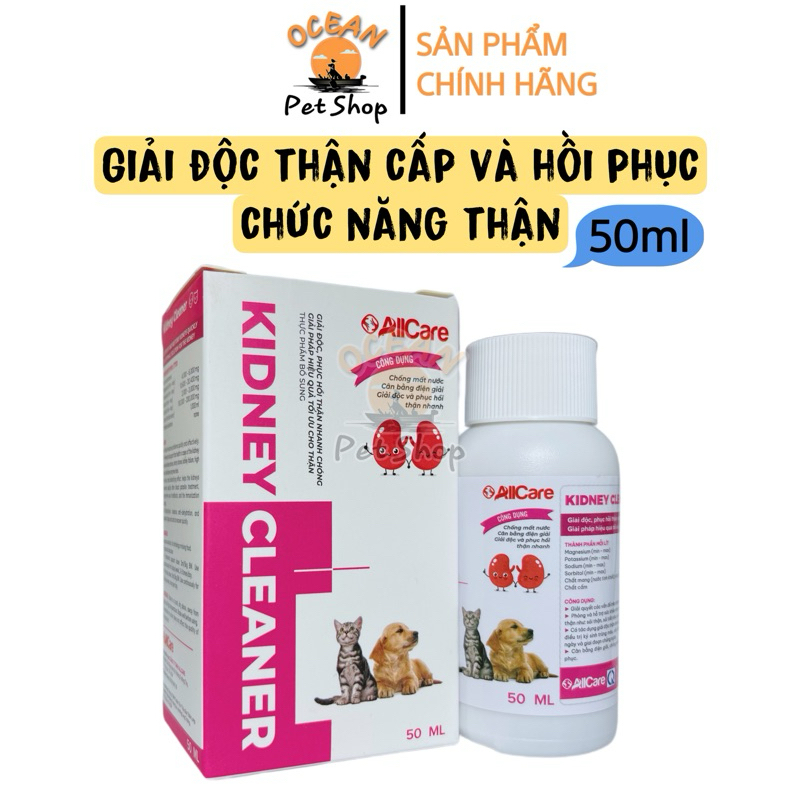 KIDNEY CLEANER Giải Độc, Tăng Cường Chức Năng Thận Trên Chó Mèo - Lọ 50ml