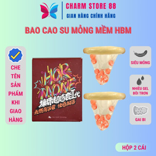 [Hộp 2 Bao] Bao Cao su bi mỏng mềm HBM tăng kích thích khoái cảm thế hệ mới BCS05