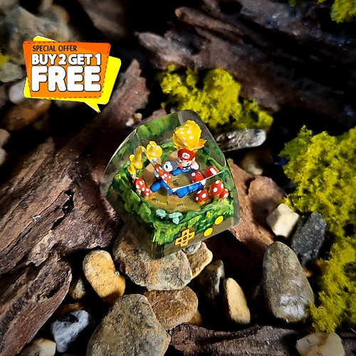 Nút bàn phím cơ Mario, profile SA, phím cơ Mario, nút phím cơ xuyên led, quà tặng, mario keycap