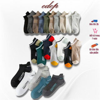 Set 5 Đôi Tất Thể Thao Cổ Ngắn Cotton Thoáng Khí Thấm Hút Mồ Hôi Cho Nam Edep