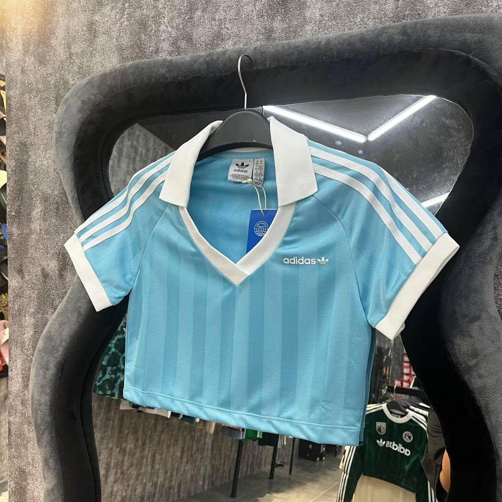 [ Chính Hãng] Áo thun Crop Top adidas Adicolor Croptop Soccer Jersey Xanh Dương *IR9779* màu Xanh sọ