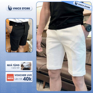Quần Short Nam Vải Cotton Co Giãn Nhẹ Dáng Công Sở Tây Âu Vnicestore