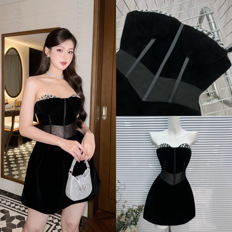 👗ĐẦM XOÈ NHUNG CÚP KẾT ĐÁ <ảnh thật ở cuối>