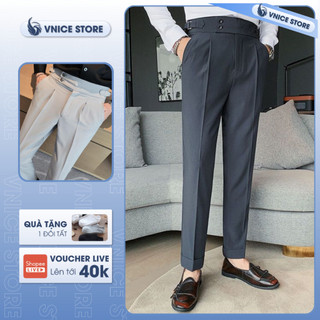 Quần tây nam cạp cao 2 khuy hàn quốc cao cấp - kiểu mới , phong cách hàn quốc , dáng ôm chuẩn vnicestore