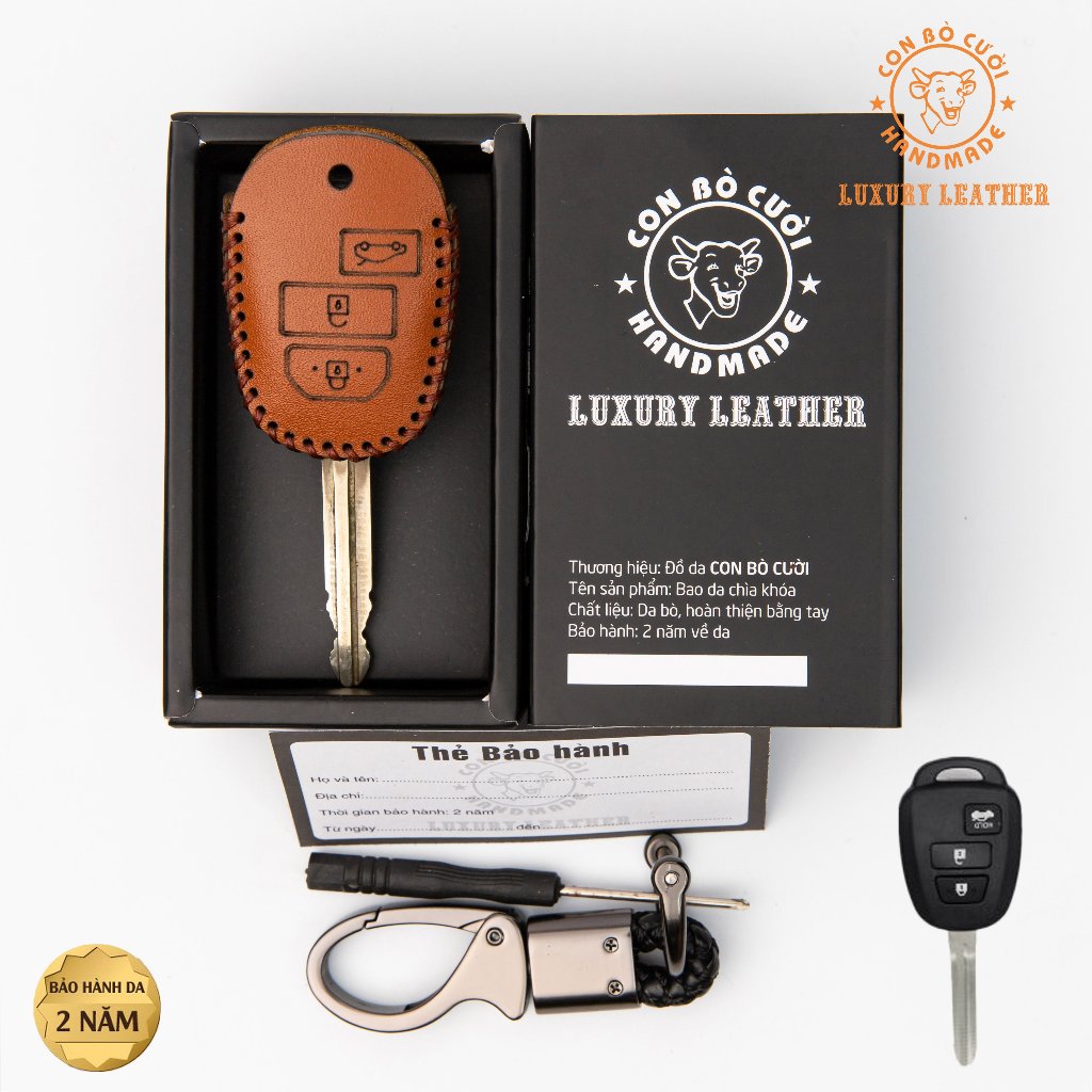 Bao Da Chìa Khóa xe TOYOTA Vios E&G 2014-2018, Vios E2019-2023, Bọc Chìa Khóa Toyota Vios E, Ốp Chìa