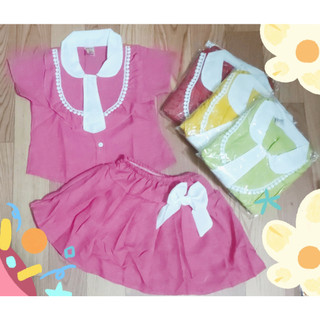 Set Áo Kèm Chân Váy Đũi Vân Bé (giao màu ngẫu nhiên) (14-18kg) (có quần lót trong)