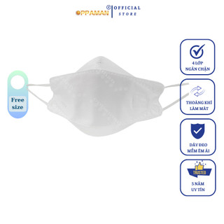 Khẩu trang y tế 4 lớp sát khuẩn khẩu trang vải chống tia uv chống nắng bụi mịn khẩu trang y tế màu trắng OKT11 OPPAMAN
