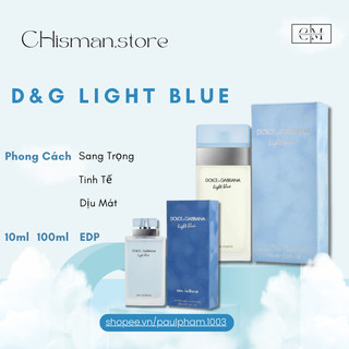 Nước hoa nữ D.G Light Blue EDT, Light Blue Intense- Dầu thơm nữ tính ngọt ngào quyến rũ- Chisman