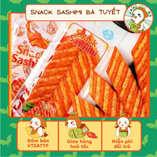 Combo 10 gói Snack Sashimi Bà Tuyết Diamond, Snack Cá Hồi Nướng làm từ bột mì, Que Cay Tuổi Thơ, Ăn Vặt Nhà Mầm.