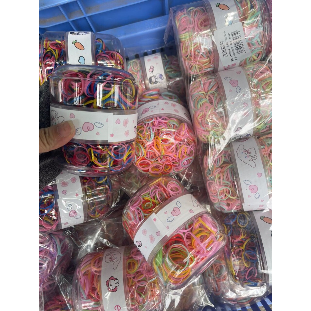 1 lang dây thun buộc tóc,chun buộc tóc dành cho bé gái,dây chun buộc 1 lần,dây thun nhiều màu sắc