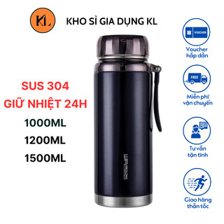  Bình giữ nhiệt nóng lạnh Baol 1000-1200-1500ml inox 304 cao cấp Bình nước giữ nhiệt 24h nắp kim cương siêu bền 