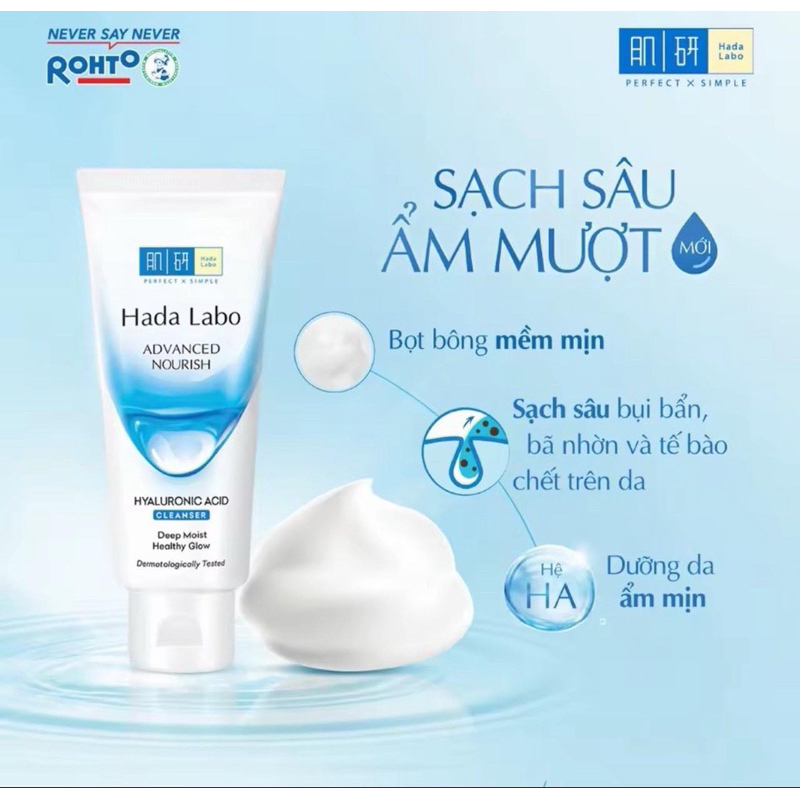 sữa rửa mặt hada labo rohto dạng tuýp