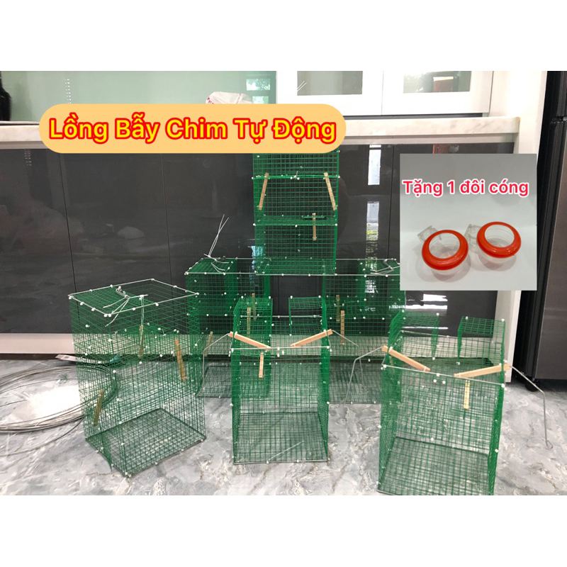 Lồng Bẫy Chim Khuyên Tự Động(CHUYÊN KHUYÊN) (TẶNG:1 đôi cóng nhựa)