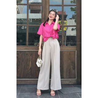 Quần suông 2 ly cạp liền chun lưng