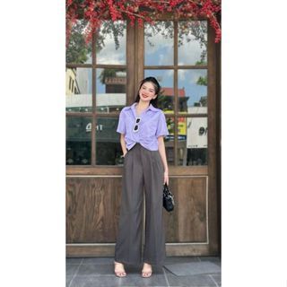 Quần suông 2 ly cạp liền chun lưng