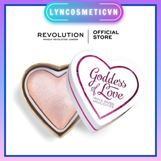 (Chính hãng UK) Phấn bắt sáng REVOLUTION Triple Baked highlight LOVE HIGHLIGHT POWDER nhũ ánh ngọc trai