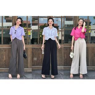 Quần suông 2 ly cạp liền chun lưng