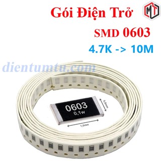 - điện trở dán smd 0603 1% - nhiều giá trị từ 4.7k đến 10m